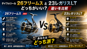 ダイワのリール26フリームスと23レガリスLTどっちがいい？違いを比較