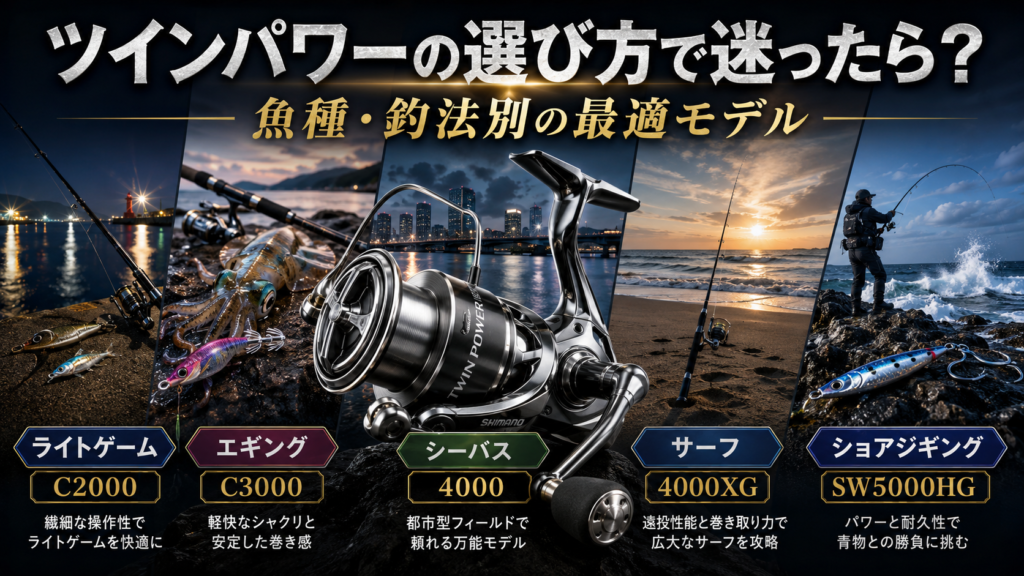 ツインパワーの選び方で迷ったら？魚種・釣法別の最適モデルと失敗しない決め手