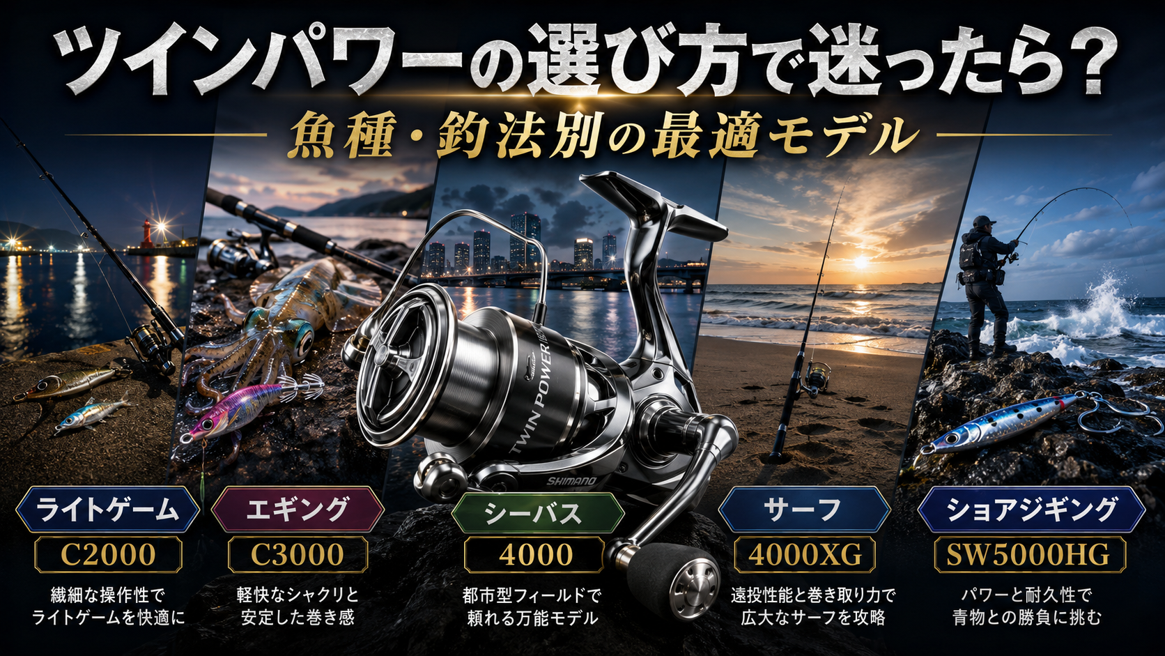 ツインパワーの選び方で迷ったら？魚種・釣法別の最適モデルと失敗しない決め手