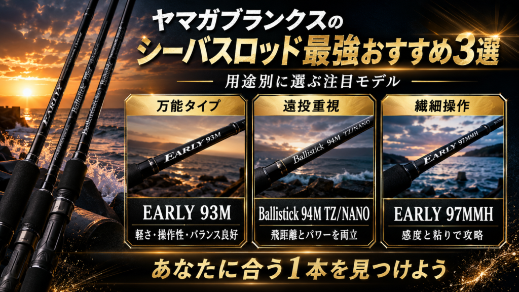 ヤマガブランクスのシーバスロッド最強おすすめ3選