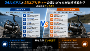 24ルビアスと23エアリティーの違いどっちがおすすめか？5つの視点で徹底比較