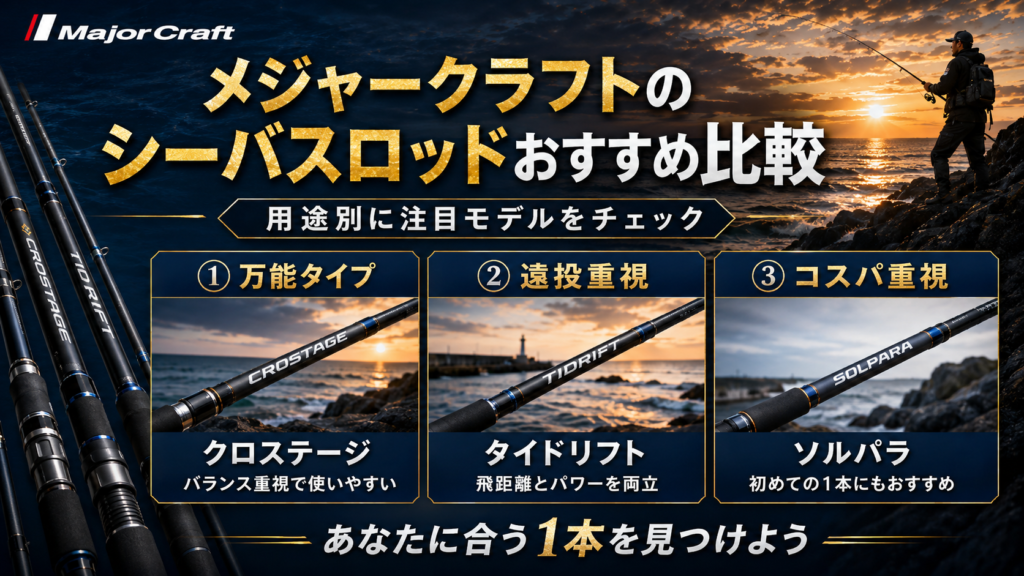 メジャークラフトのシーバスロッドおすすめ比較