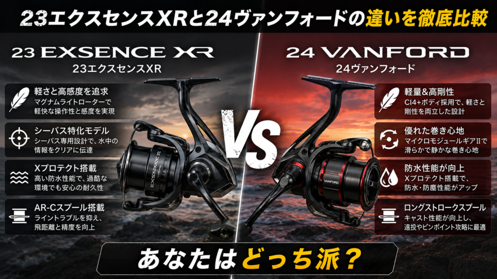 23エクスセンスxrと24ヴァンフォードの違いを徹底比較