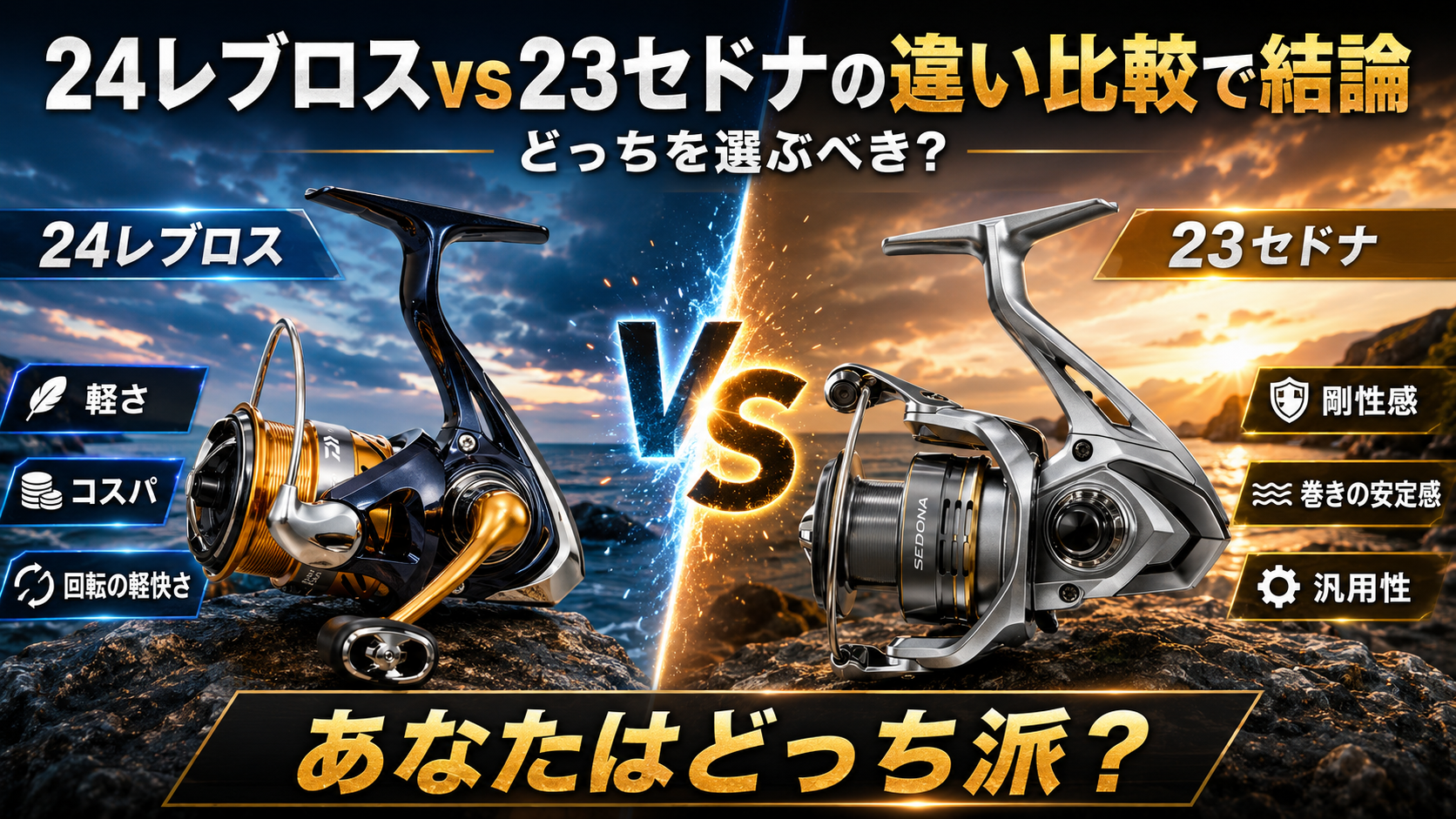 24レブロスvs23セドナの違い比較で結論！釣りスタイル別おすすめを解説
