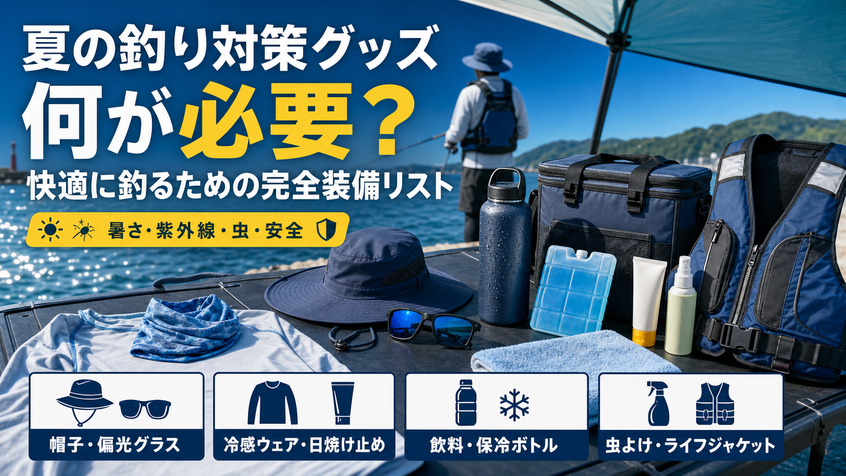夏の釣り対策グッズは何が必要?快適に釣るための完全装備リスト