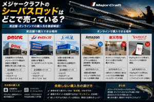 メジャークラフトのシーバスロッドはどこで売っている?