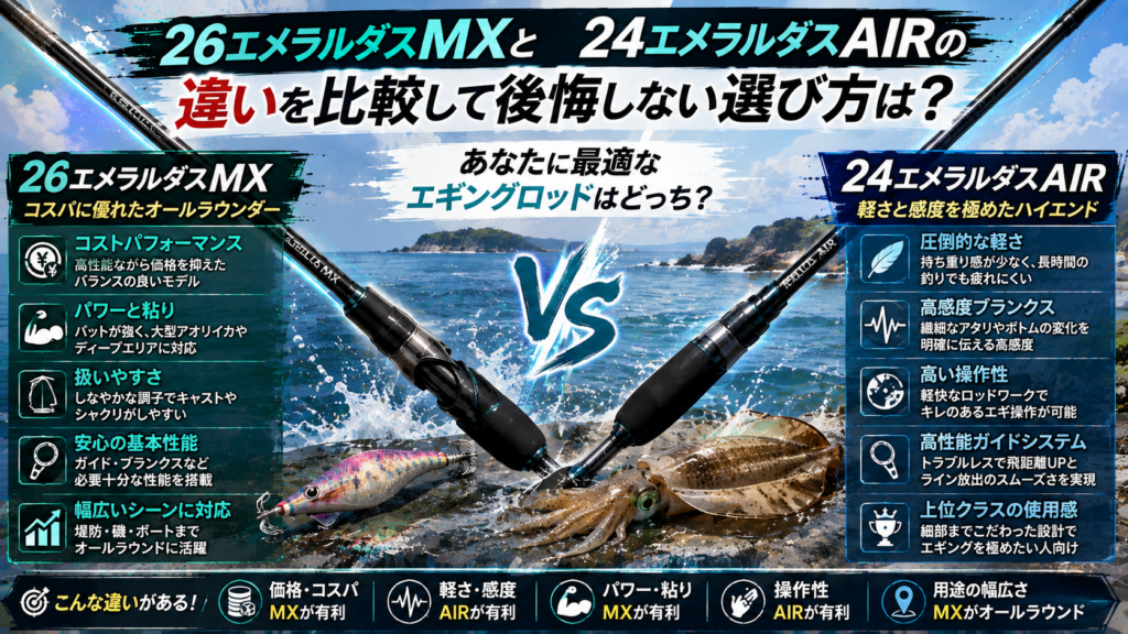 26エメラルダスMXと24エメラルダスAIRの違いを比較して後悔しない選び方は？