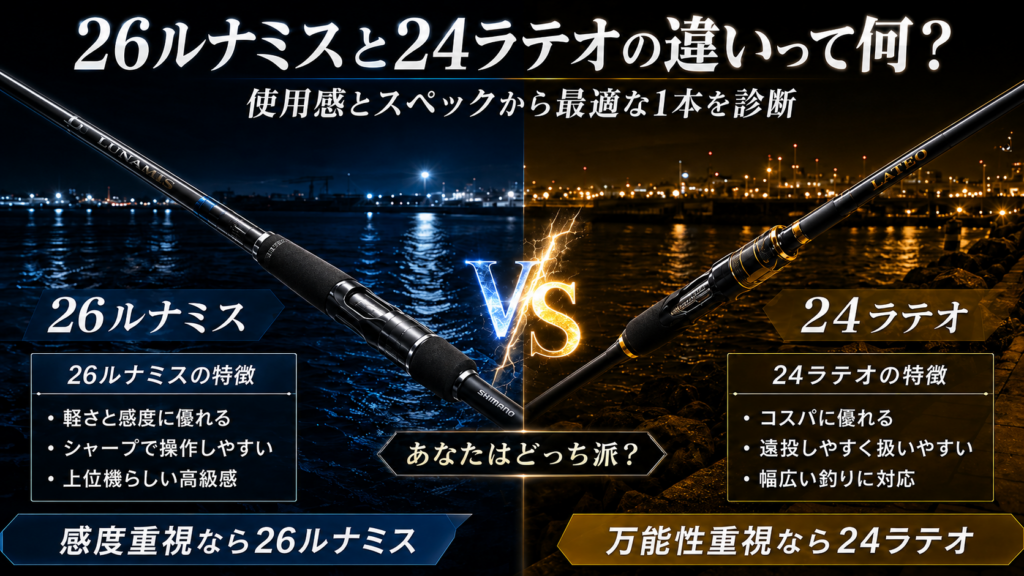 26ルナミスと24ラテオの違いって何？使用感とスペックから最適な1本を診断