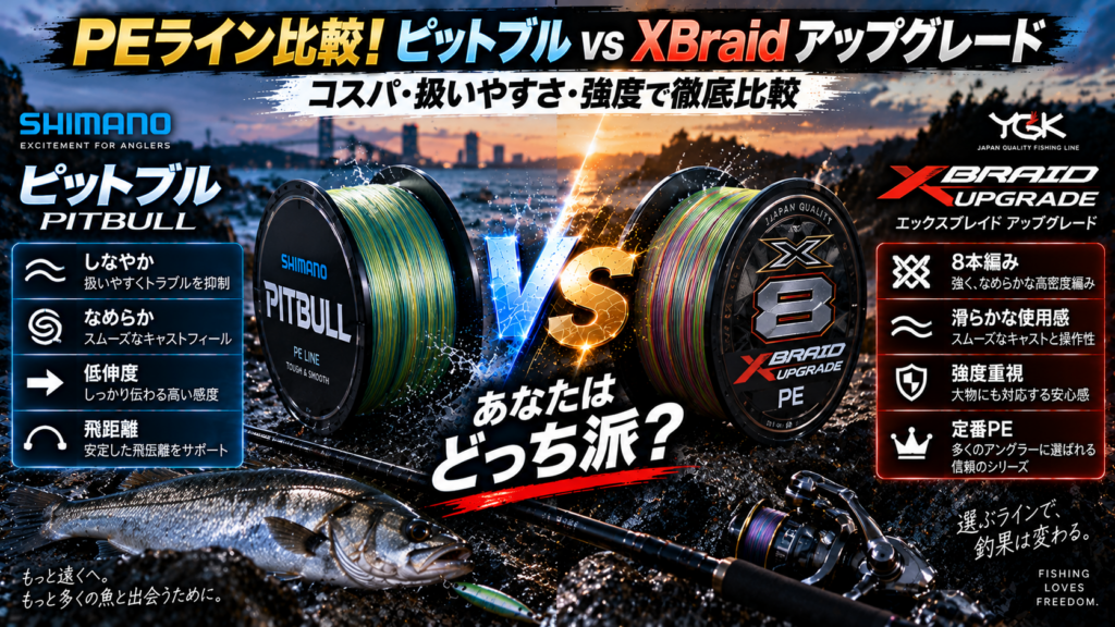 PEライン比較！ピットブルとXBraid アップグレード