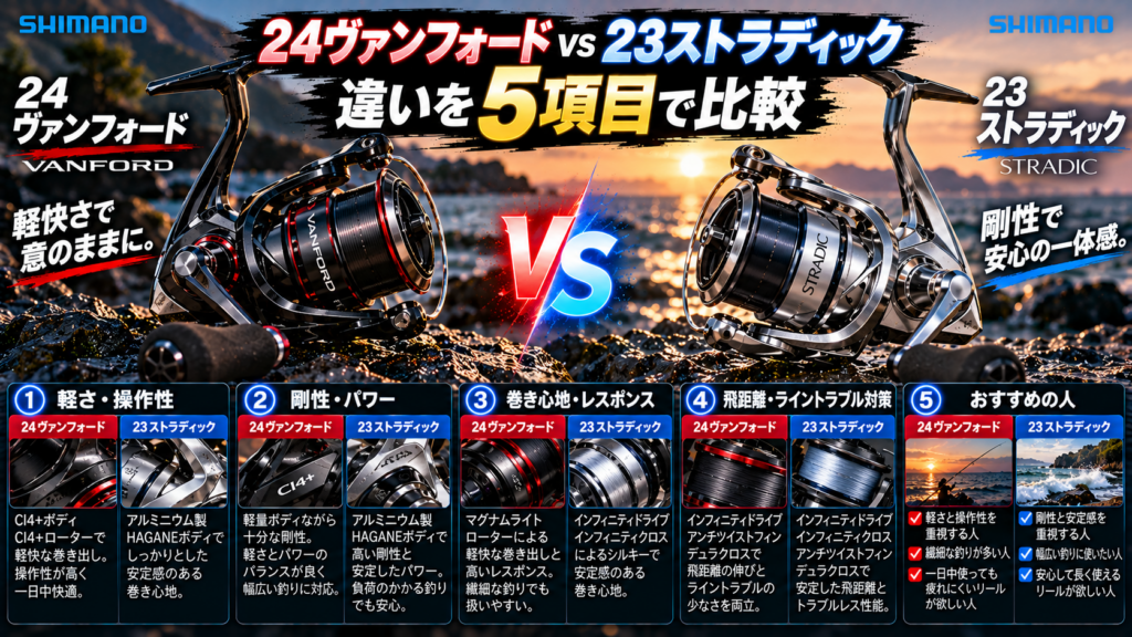 24ヴァンフォードと23ストラディックの違いを5項目で比較！どっちがおすすめ？